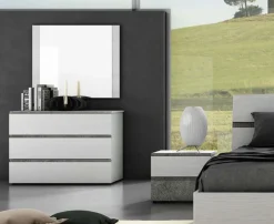 Collezione esclusiva Camera da letto Silver 5 in laminato a prezzo Outlet- Camere Da Letto