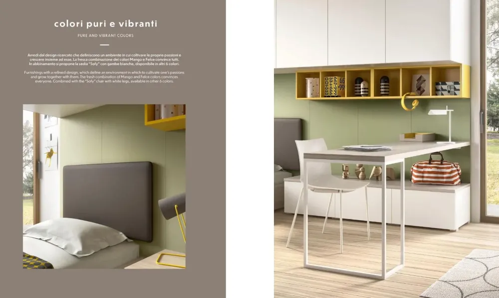 ZG Mobili Cameretta 120 in laccato opaco a prezzo Outlet- Camerette