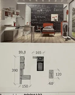 Cameretta 123  letti a terra scontata^ZG Mobili Discount