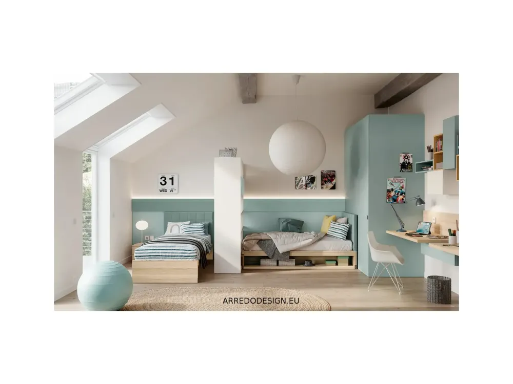 Cameretta 07b letti a terra a prezzo Outlet^Doimo CityLine Discount