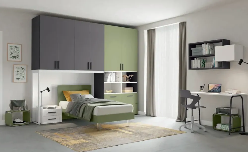 Cameretta C124 con letto a terra scontata^Colombini Casa Hot