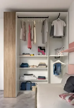 Cameretta Camera per teenager funzionale e moderna letti a terra in offerta^ZG Mobili