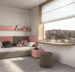 Cameretta Camera per teenager funzionale e moderna letti a terra in offerta^ZG Mobili