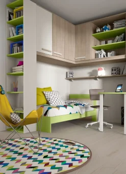 San Martino Mobili Cameretta Cameretta a ponte 15 letti a terra in offerta- Camerette