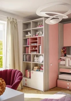 Giessegi Cameretta Cameretta a ponte con cabina-spogliatoio di scontata del 40% con letto a castello scorrevole a prezzo scontato- Camerette