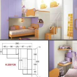 Cameretta Cameretta a soppalco 24 con letto a soppalco scontata Camerette