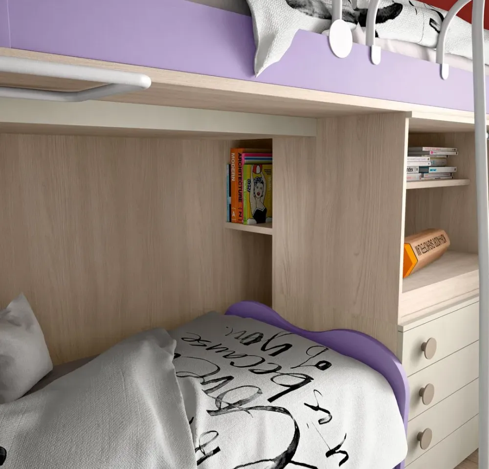 Cameretta Cameretta asoppalco 23 in laminato opaco a prezzo Outlet Camerette