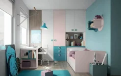 Mistral Cameretta Cameretta con angolare apribile di scontata del 30% letti a terra in offerta- Camerette