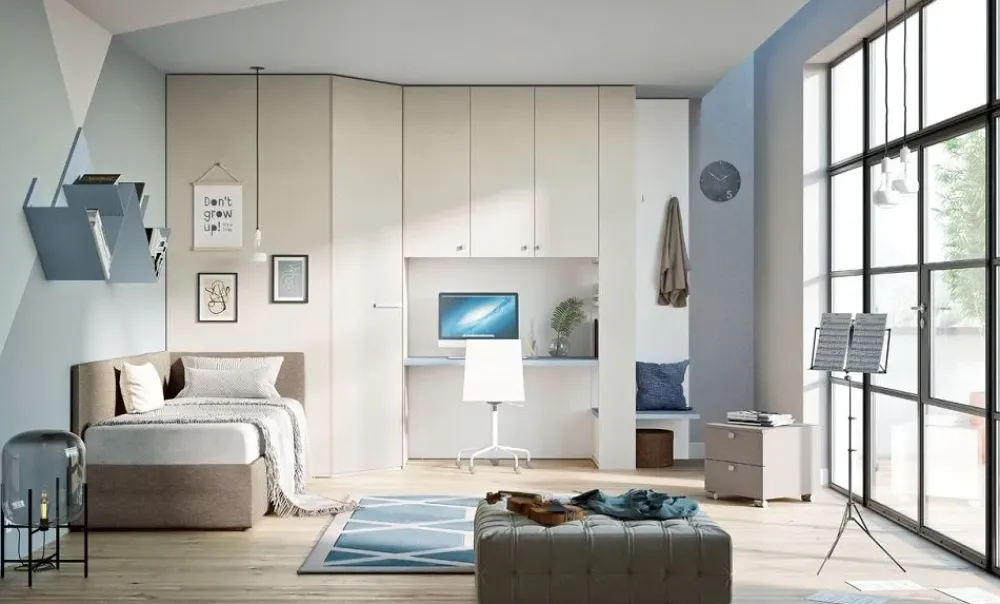 Mistral Cameretta Cameretta con cabina-spogliatoio di in promo-sconto del 50% letti a terra a prezzo scontato- Camerette