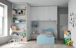 Mistral Cameretta Cameretta con cabina-spogliatoio di scontata del 30% in laminato materico a prezzo scontato- Camerette