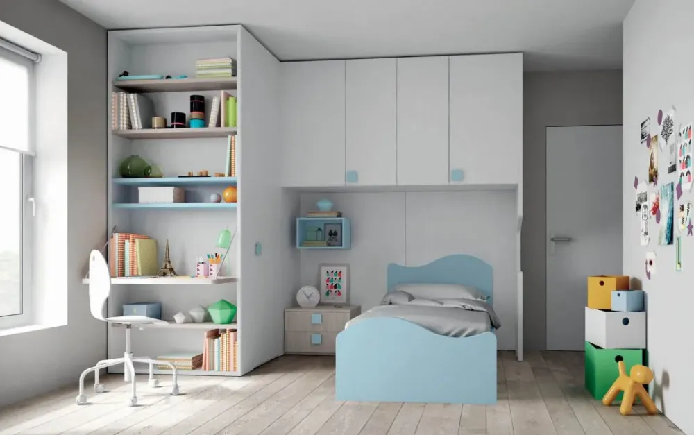 Mistral Cameretta Cameretta con cabina-spogliatoio di scontata del 30% in laminato materico a prezzo scontato- Camerette