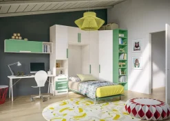 Giessegi Cameretta Cameretta con letto singolo a parete di scontata del 40% con letti a scomparsa in offerta- Camerette