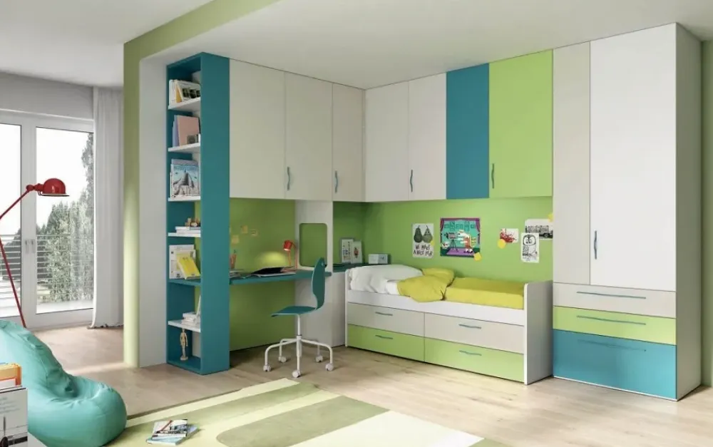 Mistral Cameretta Cameretta con ponte-angolare di scontata del 30% letti a terra in offerta- Camerette