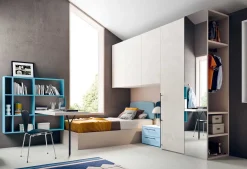 Clearance Cameretta Cameretta con specchio   con letto a terra in offerta Camerette