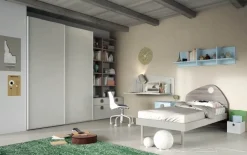 Sale Cameretta Cameretta con scrittoio a parete di scontata del 35% in laminato materico a prezzo scontato Camerette