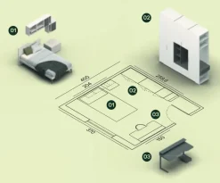Mistral Cameretta Cameretta letto a terra 06 letti a terra in Offerta Outlet- Camerette