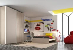 Cameretta Cameretta moderna 4 letti a terra a prezzo Outlet^San Martino Mobili Hot