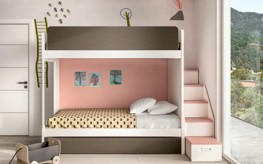 ZG Mobili Cameretta Cameretta per bambini moderna con letto a castello scontata- Camerette