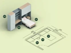 Cameretta Cameretta ponte 39 con letto a ponte a prezzo Outlet^Mistral Clearance