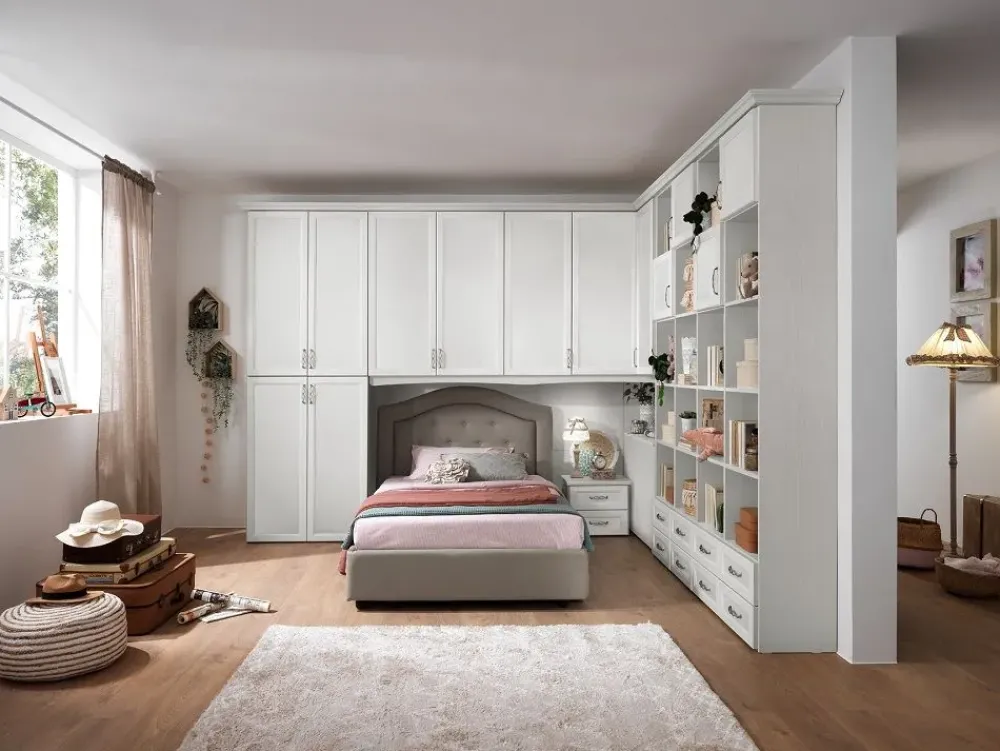 Online Cameretta Cameretta-angolare mod. sissy in promo-sconto del 50% con letto a terra scontata Camerette