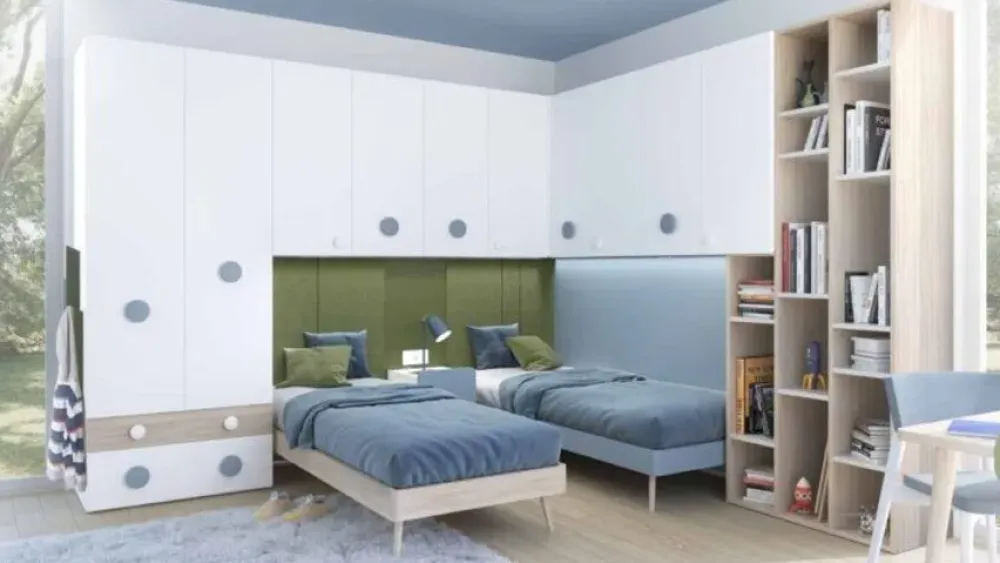 Artigianale Cameretta Clara in laminato materico in Offerta Outlet- Camerette