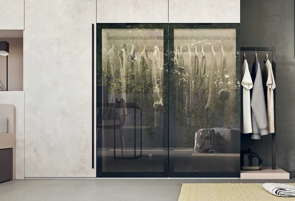 Cameretta in OFFERTA OUTLET. Ante in vetro, design moderno.^Clever Discount