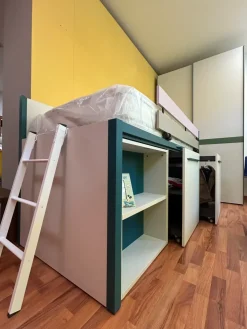 Moretti Compact Camerette Cameretta Compact  con letto a soppalco scontata- Camerette