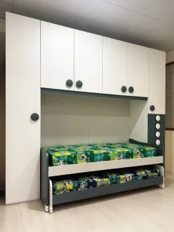 Artigianale Cameretta Composizione t01 in laminato materico a prezzo Outlet- Camerette