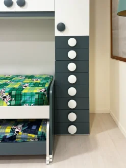 Artigianale Cameretta Composizione t01 in laminato materico a prezzo Outlet- Camerette