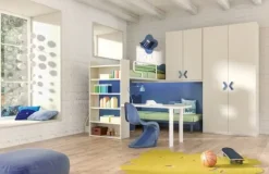 CAMERETTA Cameretta con letti-soppalco-angolare mod.leonardo -promo-sconto 30% SCONTATA a PREZZI OUTLET^Corazzin