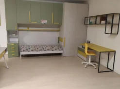 Cameretta Fantasy kavir e verde in laminato opaco a prezzo scontato^ZG Mobili