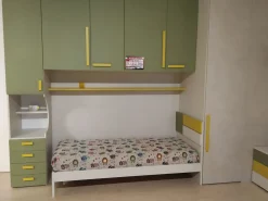 Cameretta Fantasy kavir e verde in laminato opaco a prezzo scontato^ZG Mobili