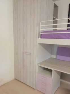 Cameretta Fantasy rosa  con letto a castello scontata^ZG Mobili Clearance