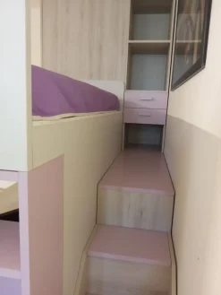 Cameretta Fantasy rosa  con letto a castello scontata^ZG Mobili Clearance