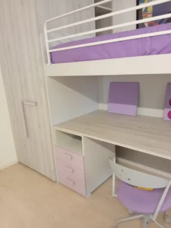 Cameretta Fantasy rosa  con letto a castello scontata^ZG Mobili Clearance