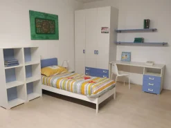 ZG Mobili Cameretta Fantasy : bianco/azzurro, letto a terra scontato!- Camerette