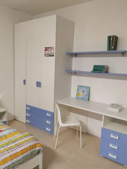 ZG Mobili Cameretta Fantasy : bianco/azzurro, letto a terra scontato!- Camerette