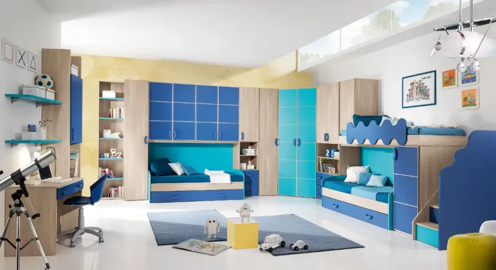 Gruppo Silwood Cameretta Full con cabina angolare con letto a soppalco scontata- Camerette