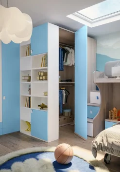 Outlet Cameretta in laccato opaco Cameretta con letto a castello di scontata del 40% scontata a PREZZI OUTLET Camerette