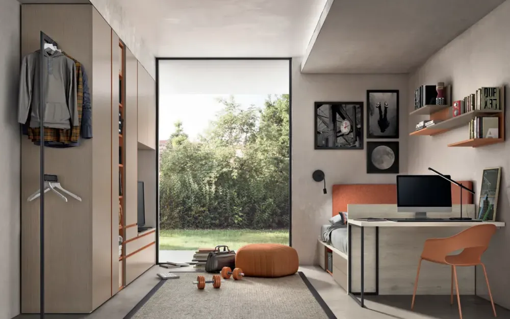 Cameretta in laminato materico Camera moderna per teenager scontata a PREZZI OUTLET^ZG Mobili Outlet