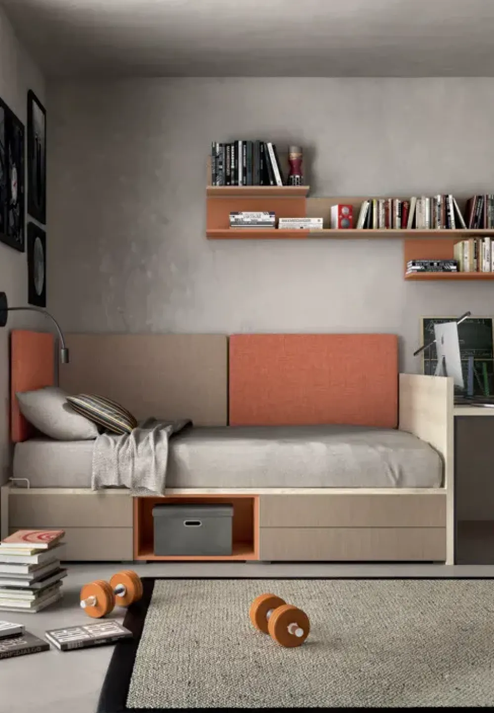 Cameretta in laminato materico Camera moderna per teenager scontata a PREZZI OUTLET^ZG Mobili Outlet