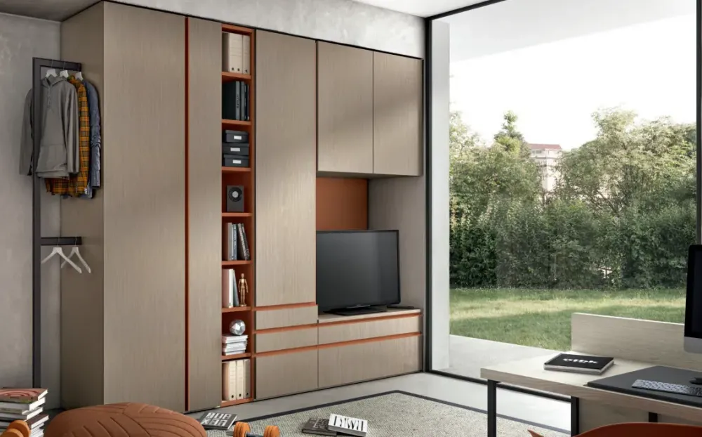 Cameretta in laminato materico Camera moderna per teenager scontata a PREZZI OUTLET^ZG Mobili Outlet