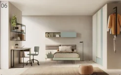 Cameretta in laminato materico Cameretta con scrivania in natural wood scontata a PREZZI OUTLET^Collezione esclusiva