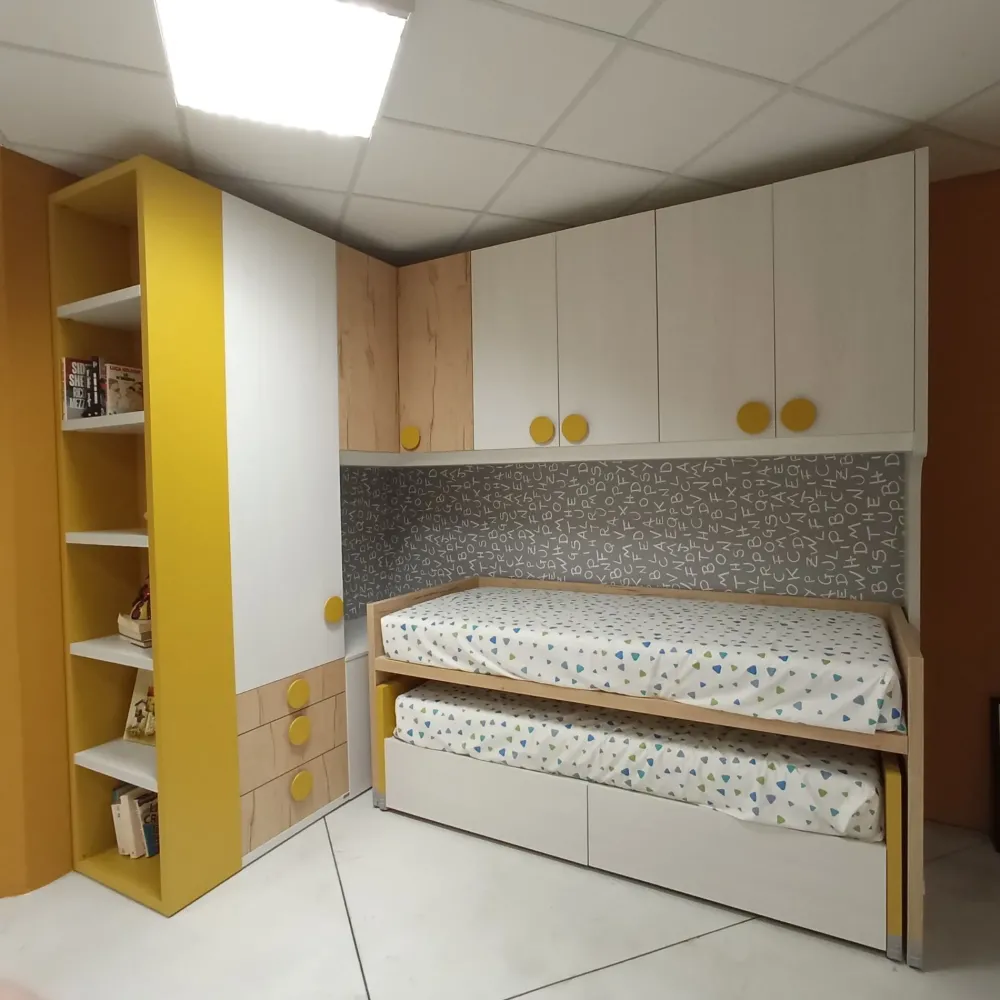 Doimo CityLine Cameretta in laminato materico Qik+archimete scontata a PREZZI OUTLET- Camerette