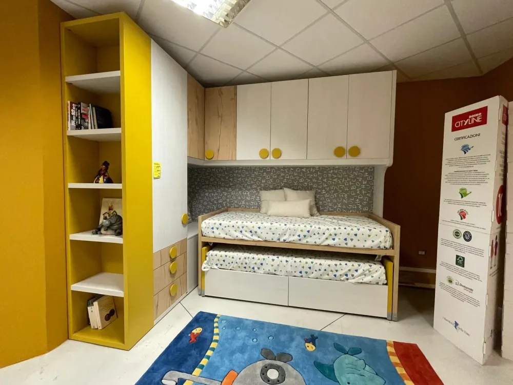 Doimo CityLine Cameretta in laminato materico Qik+archimete scontata a PREZZI OUTLET- Camerette