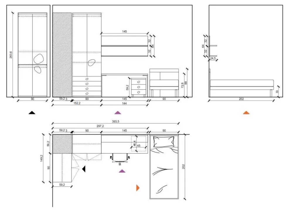 Cameretta in laminato opaco Cameretta scontata a PREZZI OUTLET^Doimo CityLine Sale
