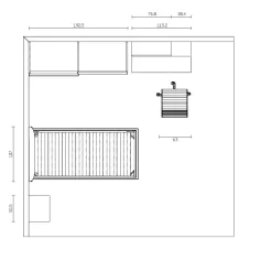 Discount Cameretta in laminato opaco Cameretta moretti blu Moretti compact scontata a PREZZI OUTLET Camerette