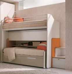 Cameretta Letto genius   con letto a castello scorrevole in offerta^Dielle Clearance