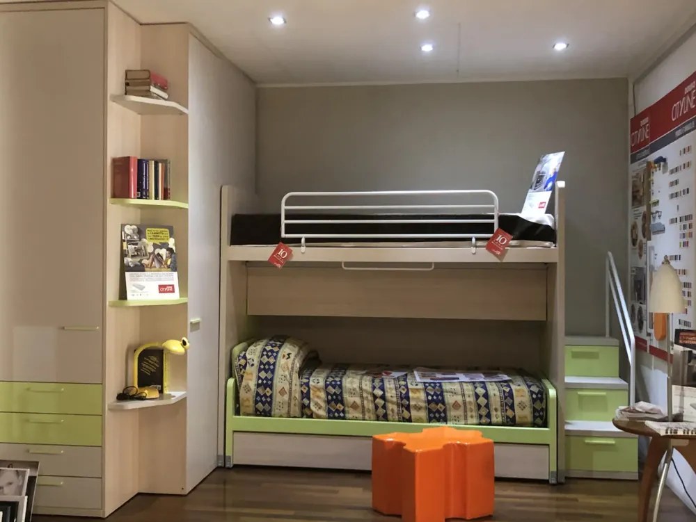 Doimo CityLine Cameretta Luna/cubo con letto a soppalco scorrevole scontata- Camerette