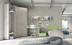 Mistral Cameretta scontata del 30%. Cabina-spogliatoio in laminato materico. Prezzi outlet!- Camerette